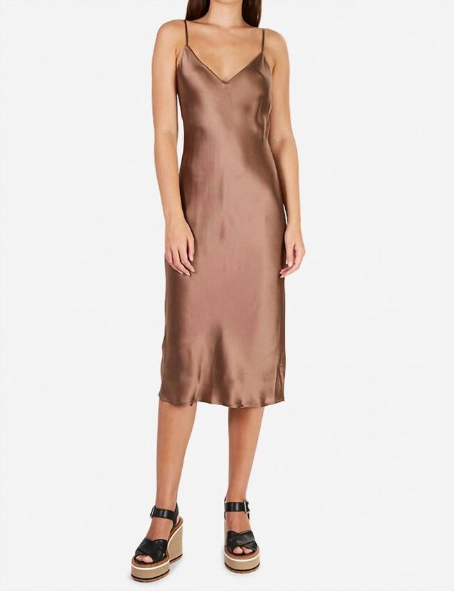 JODIE SLIP DRESS IN SPARROW, Sparrow / Brown, hi-res image number null