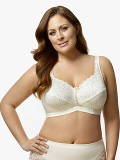 Stretch Lace Softcup Bra, Ivory / Ivory, hi-res image number 0