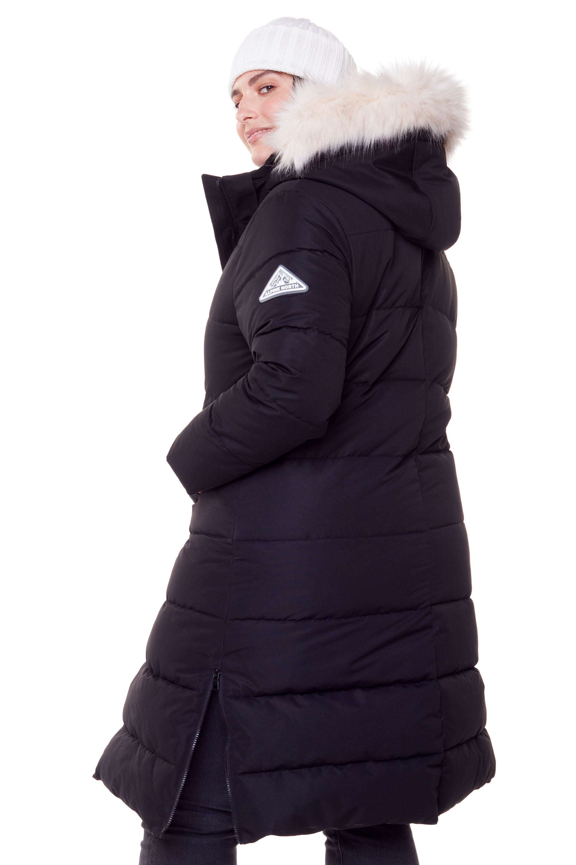 Women&#39;s Plus Size - KLUANE | Vegan Down Recycled Ultra Long Winter Parka, Water Repellent, Black / Black, alternate image number 2