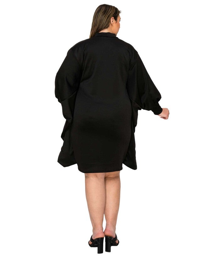 Alivera Mock Neck Mini Dress, Black / Black, alternate image number 2