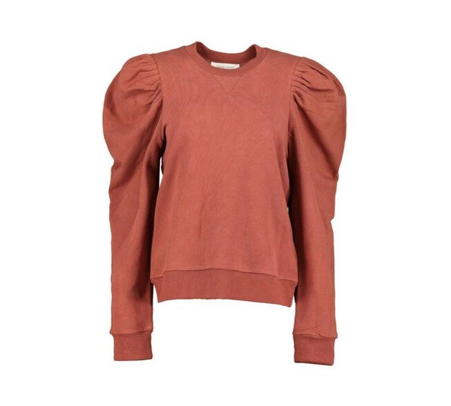 LAURENT PUFF SLEEVE SWEATSHIRT IN COPPER, Copper / Orange, hi-res image number 0