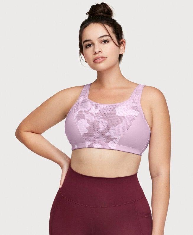 Custom Control Sports Bra, Pink Camo Print / Pink, hi-res image number 0