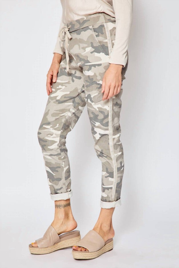 D STYLE SILVER STRIPE CAMO PANTS IN SAND, Sand / Beige, alternate image number 1