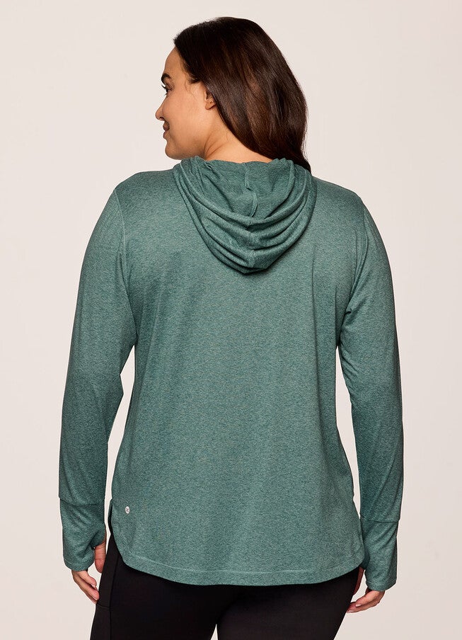 Studio Breathe Super Soft Hoodie Tunic, Arctic / Light Green, alternate image number 1