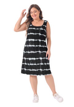Summer Sleeveless Tie Dye Tank Loose Sundress