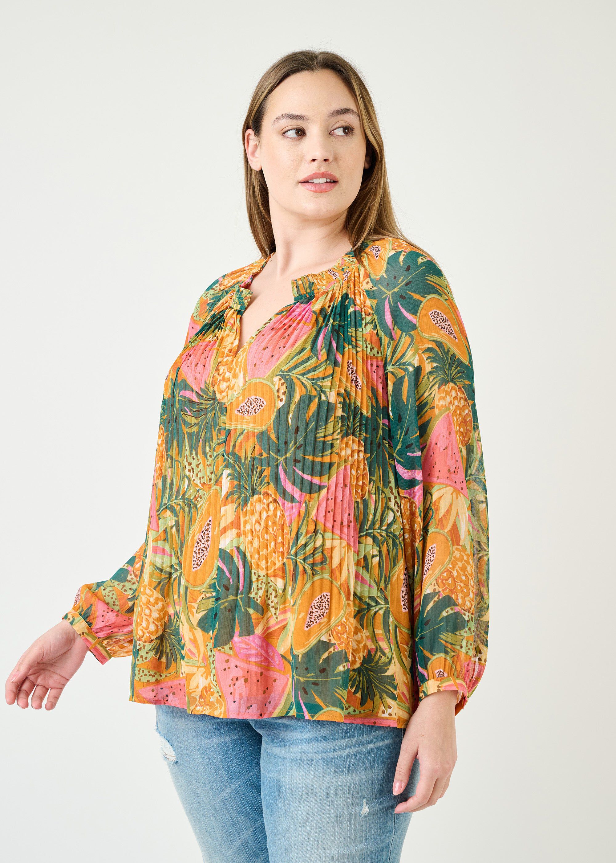 Haut Blouse ELLE Femme Taille L - Noir Et Blanc - Manches Courtes - Occasion Très Bon État