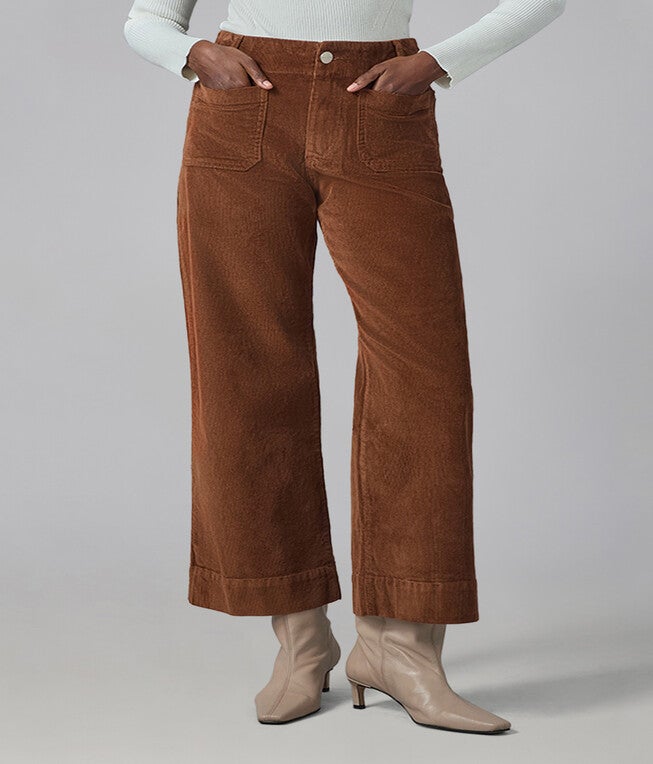 COLETTE-BB High Rise Wide Leg Jeans, Blazed Brown / Brown, hi-res image number 0