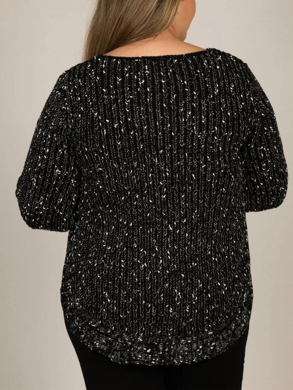 Elodie Mix Ribbed Knit Mix Sweater, , alternate image number 8