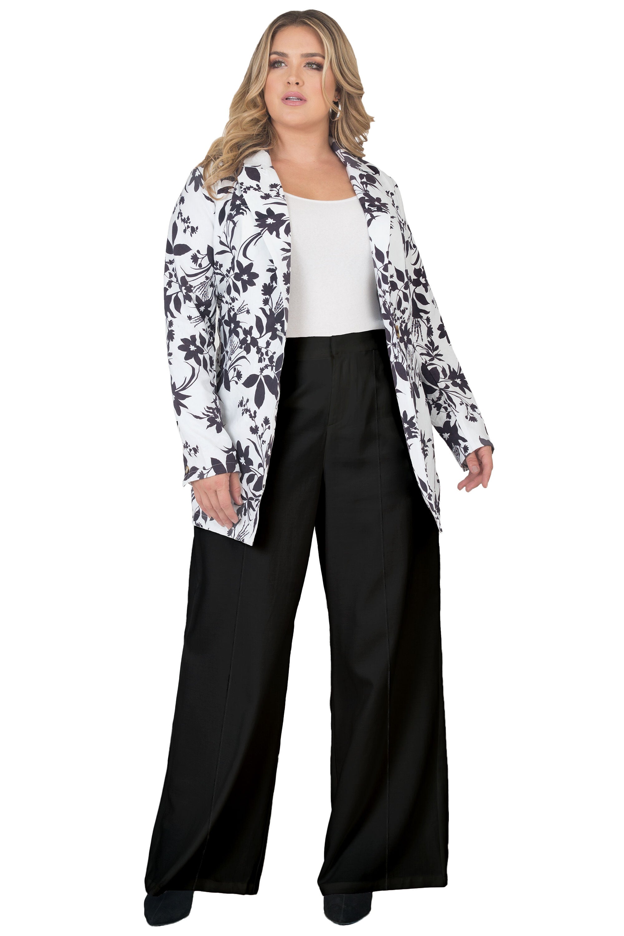 Brooklyn High Waist Wide Leg Pants, Black / Black, alternate image number 2