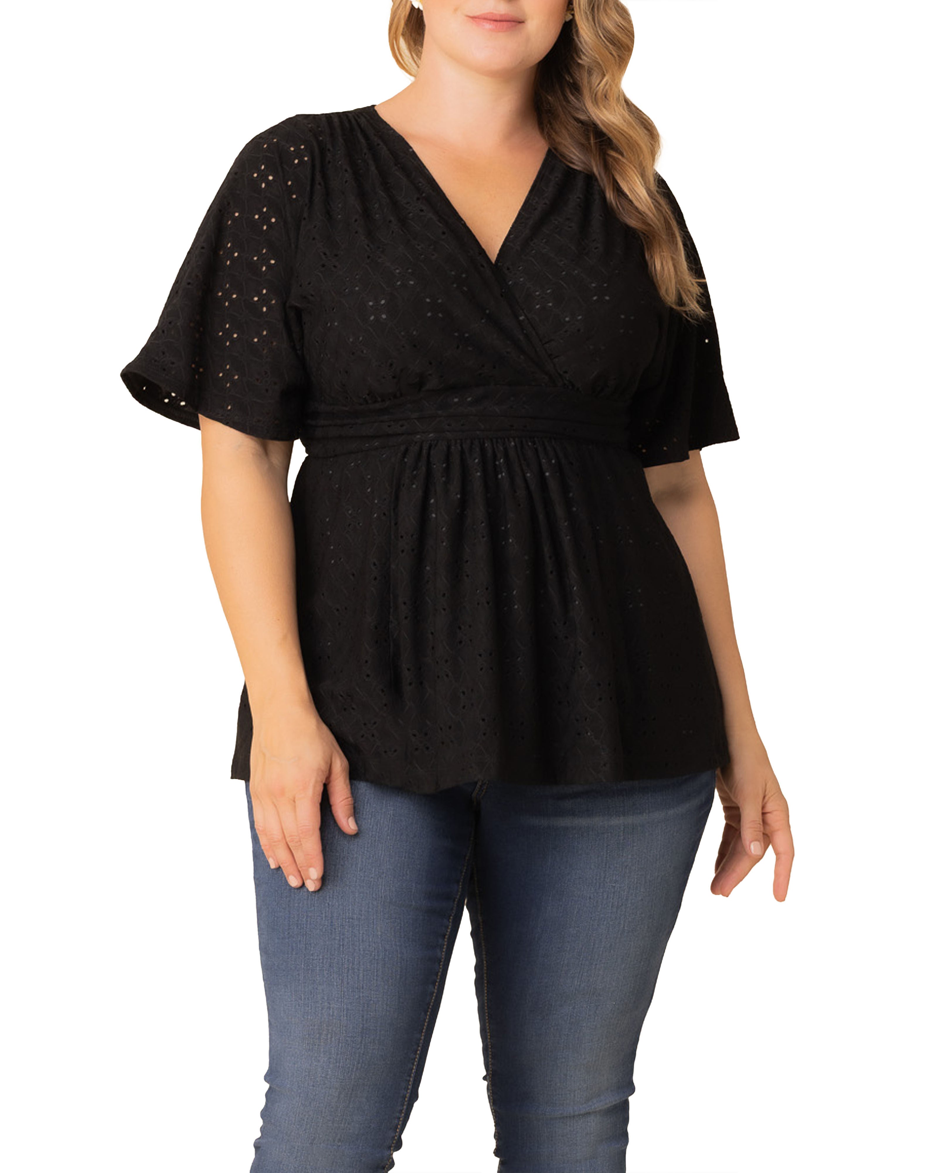 Sunny Day Eyelet Top, BLACK NOIR / Black, hi-res image number 0