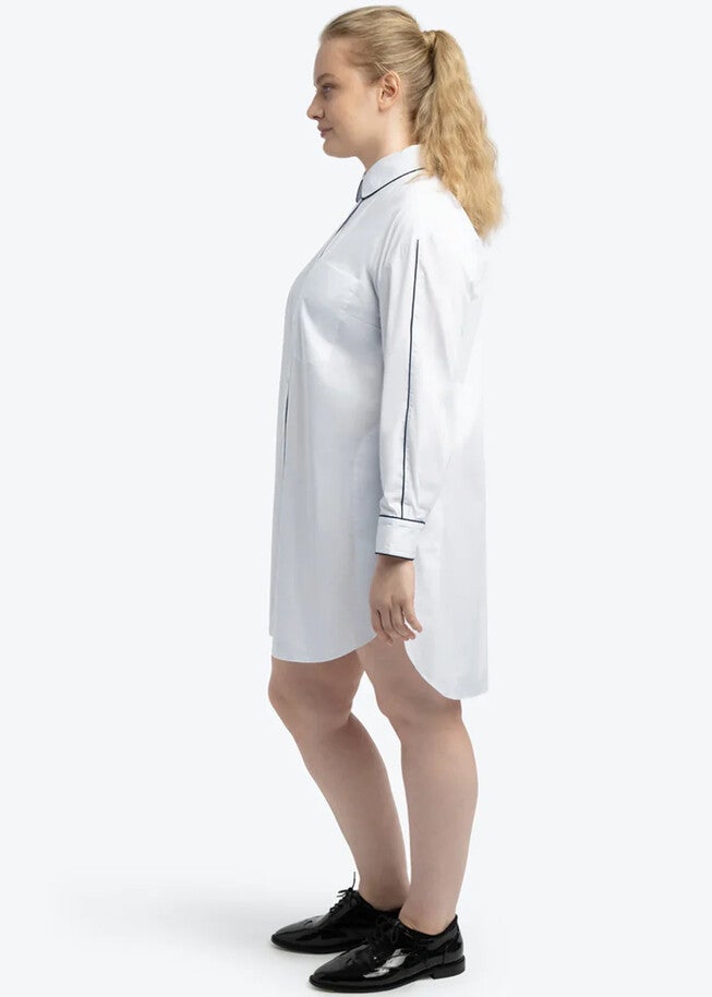 SIGNATURE TUNIC SHIRT PIPING, White / White, alternate image number 3