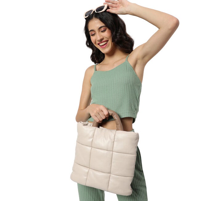 Haute Sauce Women's Puffer Shoulder Bag, White / White, alternate image number 2