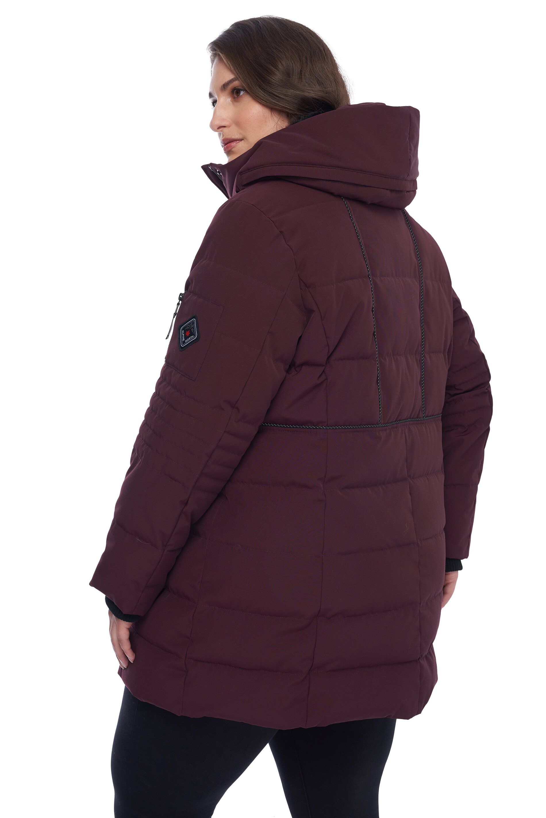 Women&#39;s Plus Size - KOOTNEY | Vegan Down Recycled Mid-Length Parka Coat, Grape / Purple, alternate image number 2