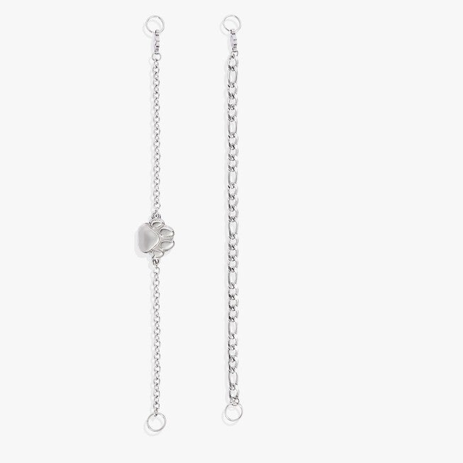 Paw Print Stranded Bracelet Set, Silver / Silver, alternate image number 3