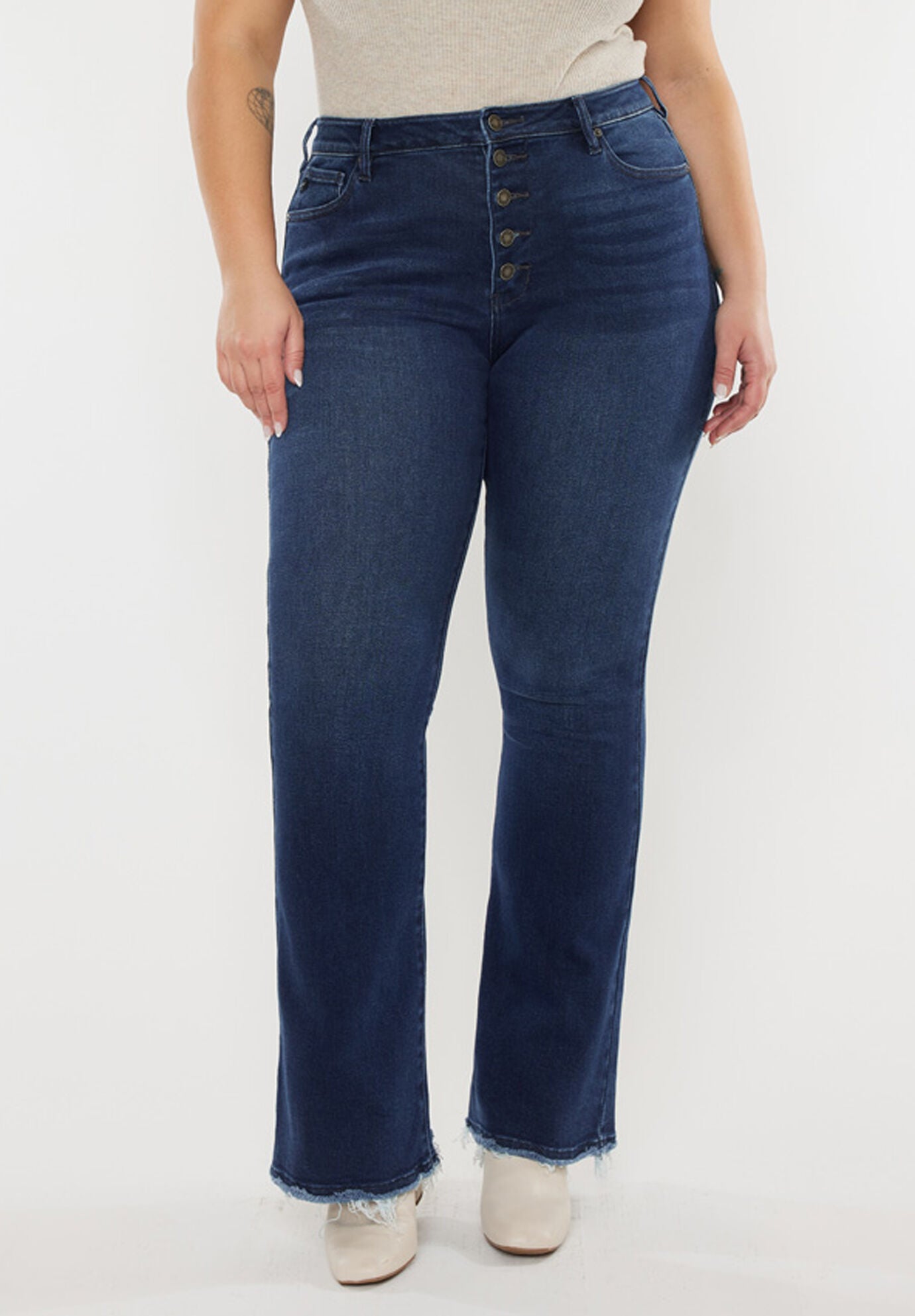 Yvette High Rise Flare (Plus Size), Dark Wash / Dark Wash, alternate image number 1