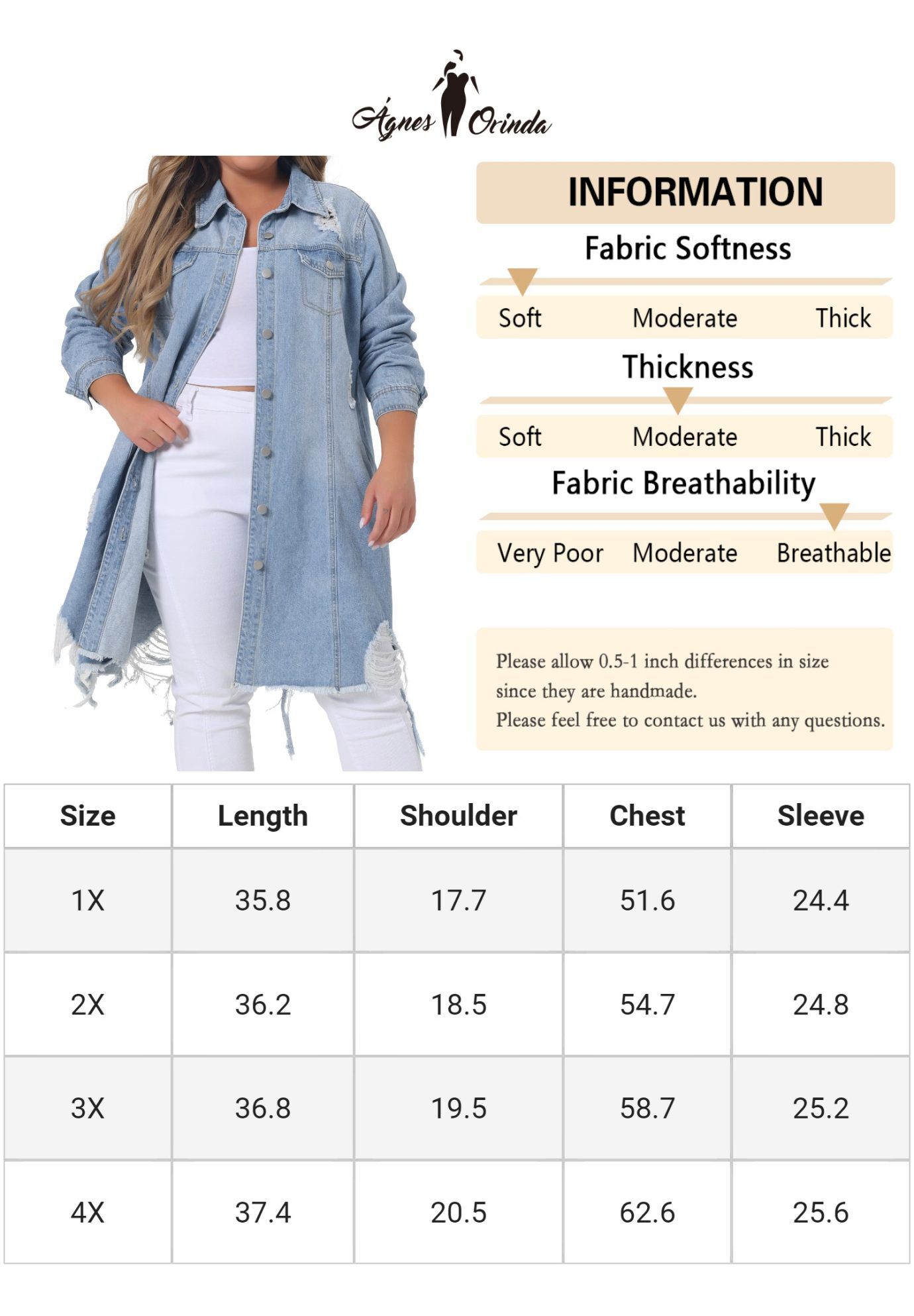 CLASSIC DISTRESSED FRAY HEM TRUCKER DENIM JACKET, Light Blue / Light Blue, alternate image number 4