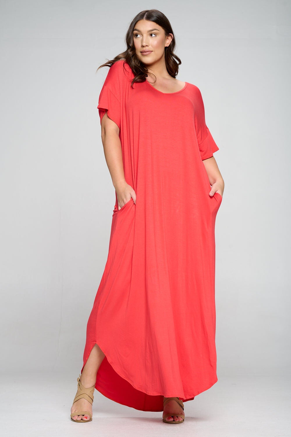 SCARLETT MAXI DRESS, Coral Dk / Coral, hi-res image number 0