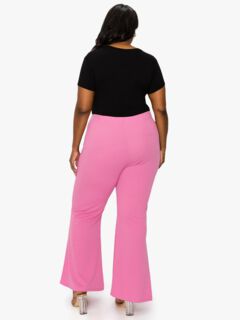 RUTH HIGH WAISTED FLARE PANTS, Bubble Gum / Pink, alternate image number 1
