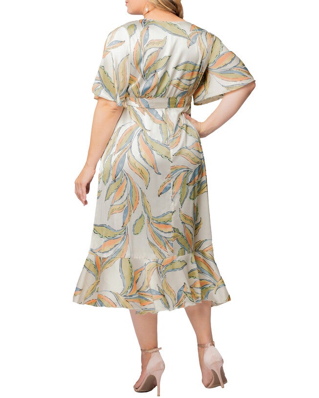 Chloe Crepe Wrap Dress, ARTFUL LEAVES / Beige, alternate image number 1