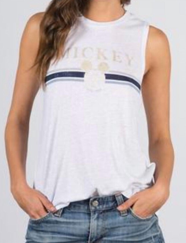 WOMEN'S GOLD MICKEY MUSCLE TANK IN PINK, Pink / Pink, hi-res image number 0
