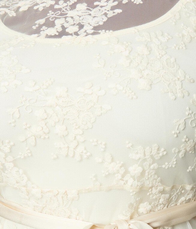 Unique Vintage Ivory Floral Lace Bridal Swing Dress, White / Ivory, alternate image number null