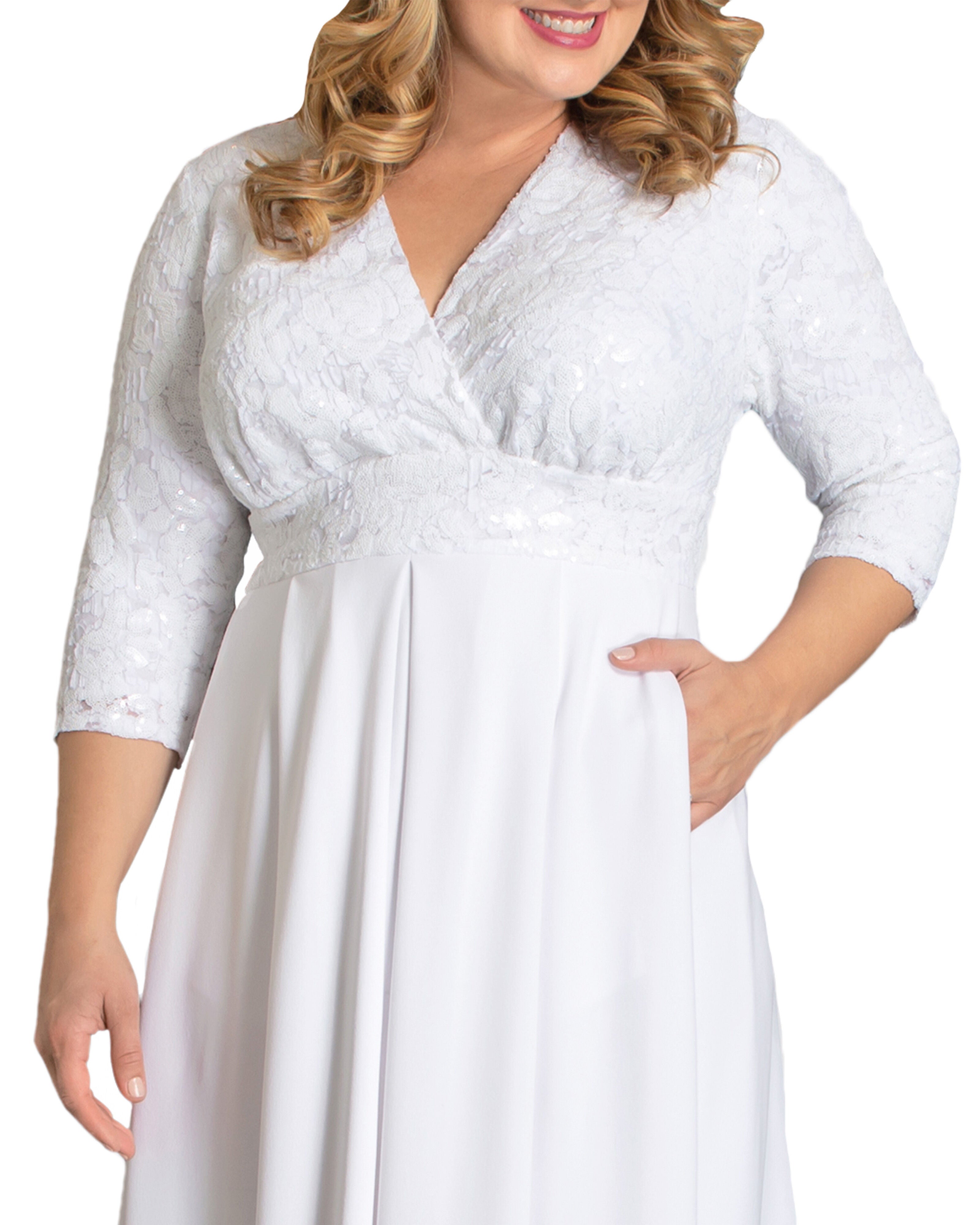 Starlight Sequined Wedding Gown, WHITE / White, alternate image number 3