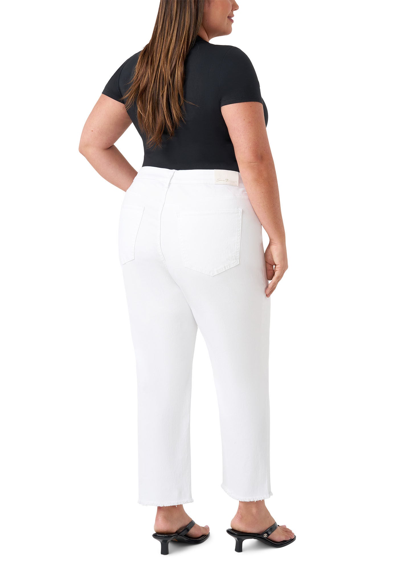 Vintage Straight Ankle Jean, White Frayed Hem / White, alternate image number 3