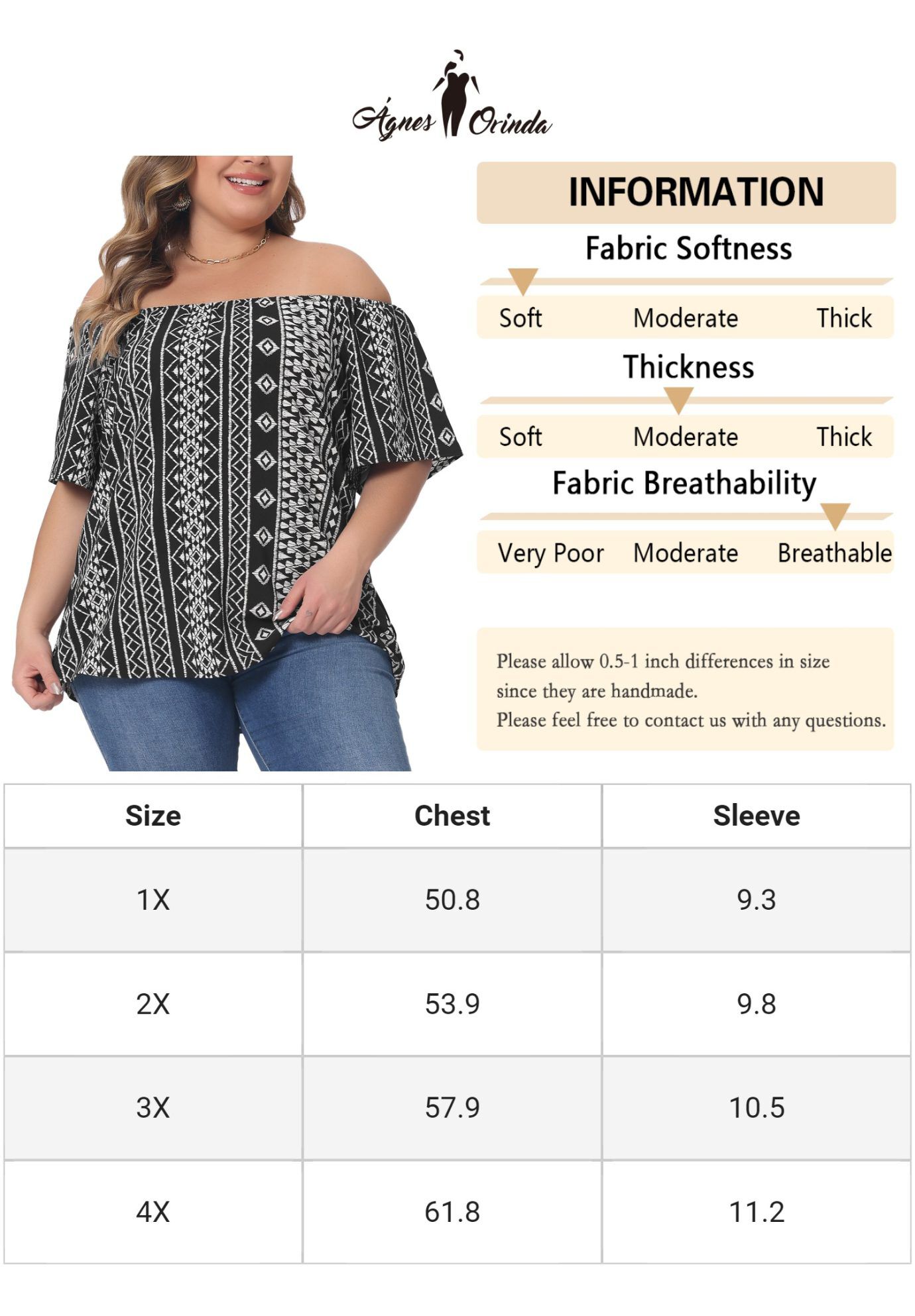 BOHO OFF SHOULDER SHORT SLEEVE CASUAL T-SHIRT TOP, Black / Black, alternate image number 4