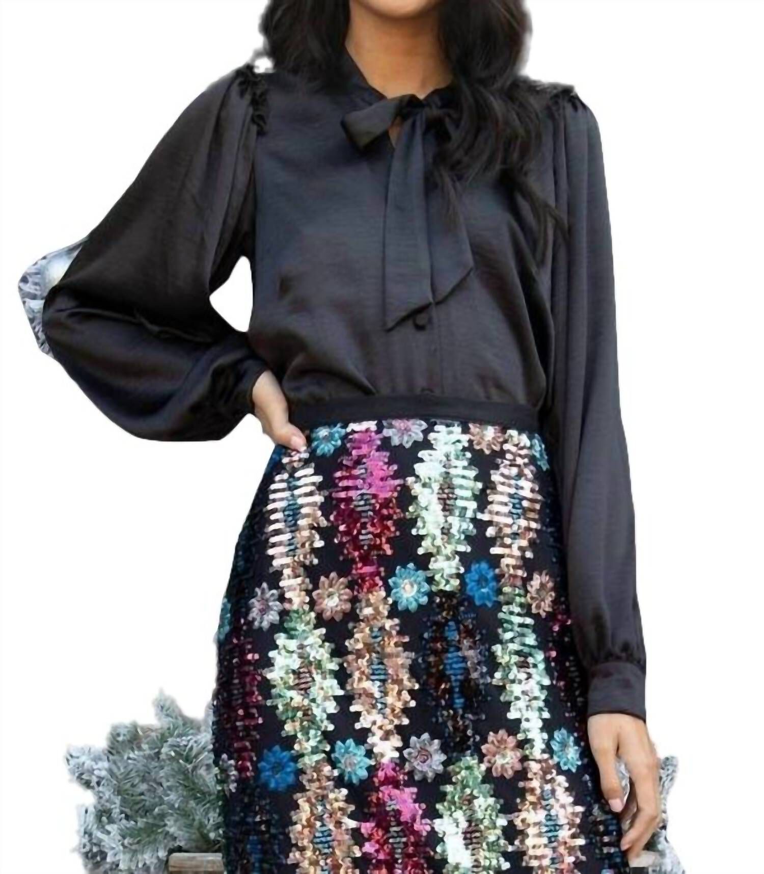 JOSEFINA BLOUSE IN ONYX, Onyx / Black, hi-res image number 0