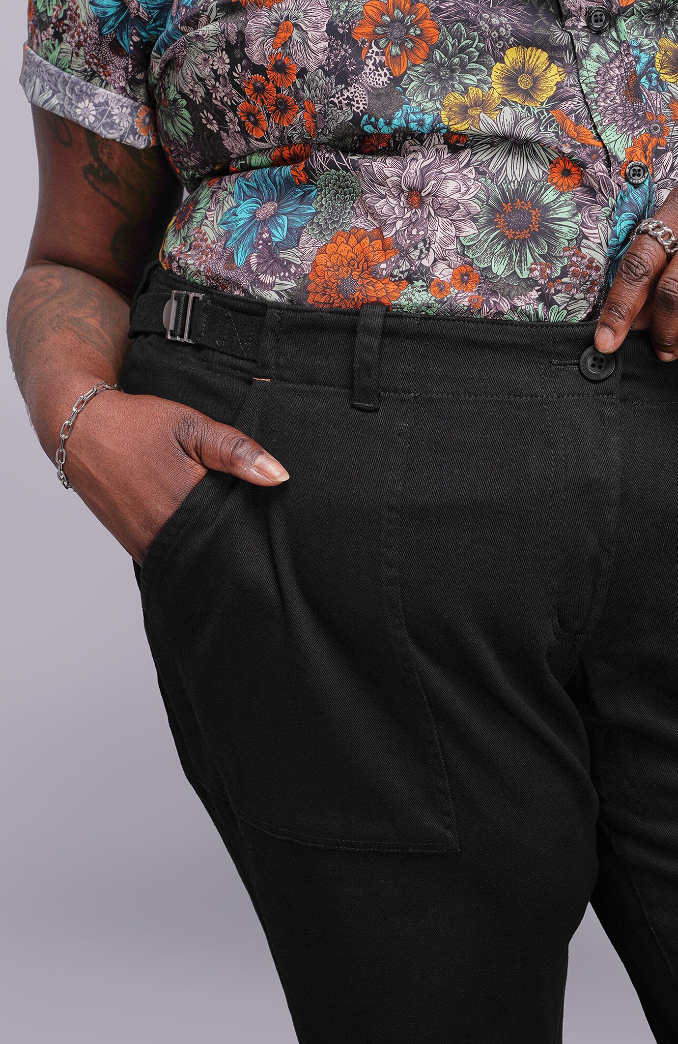 The Essential Denim Utility Pant, Black / Black, alternate image number 4