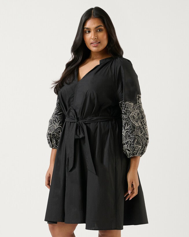 Cala Emb Dress, Black / Black, alternate image number 2