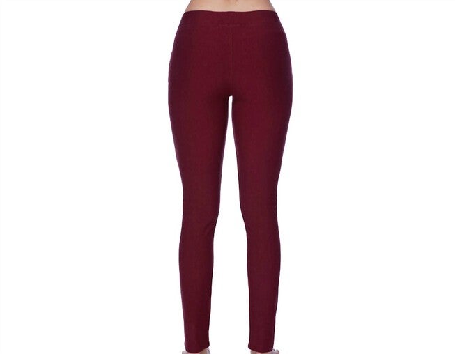 Mid Rise Leggings In Wine, , alternate image number null
