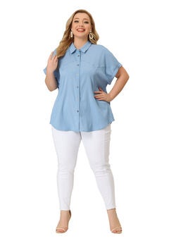 ROLL SLEEVES BUTTONS DOWN CHAMBRAY SHIRT