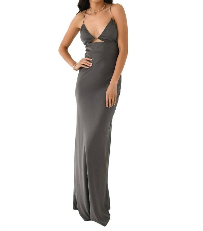 SOFT SILK BRA BIAS SLIP DRESS, Pewter Grey / Warm Grey, hi-res image number null
