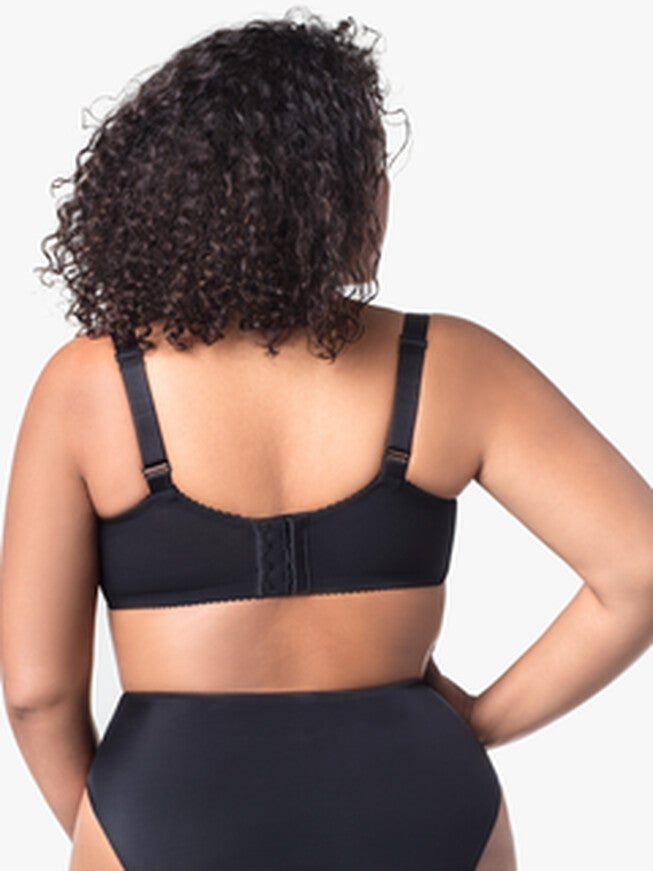 Tulip Embroidered Underwire Bra, Black / Black, alternate image number 1
