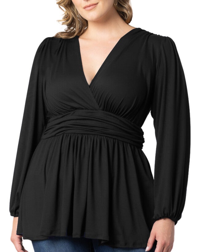 Leah Long Sleeve Tunic Top, BLACK NOIR / Black, alternate image number null
