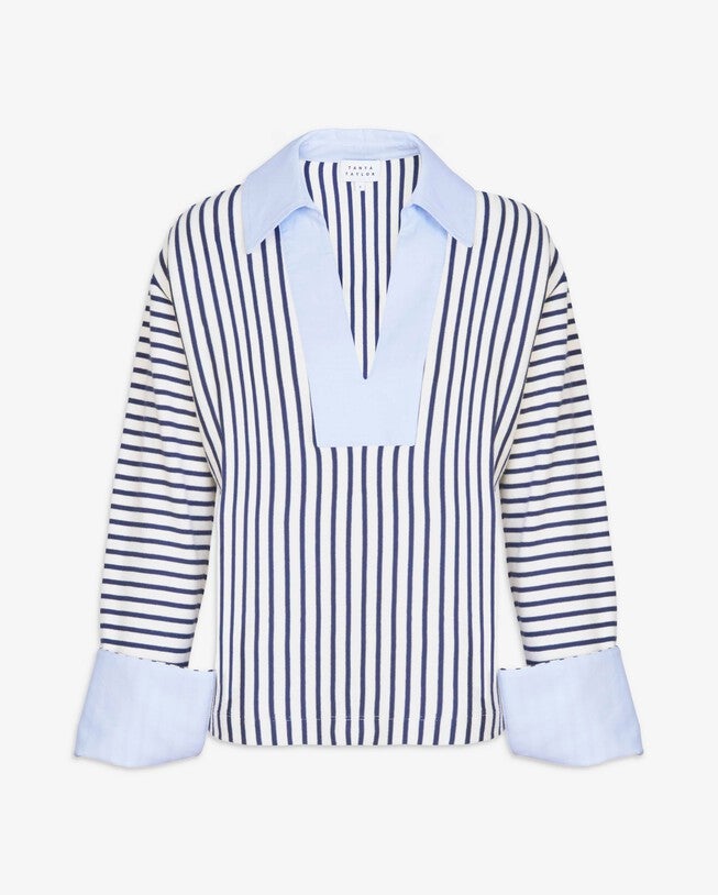 Whitney Top, CreamMaritime Blue / Cream, alternate image number 1