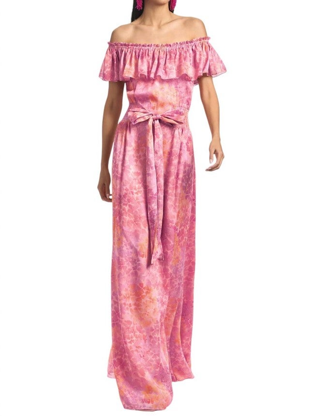 NIKKI DRESS, Pastel Sunset Hydrangea / Pink, hi-res image number null