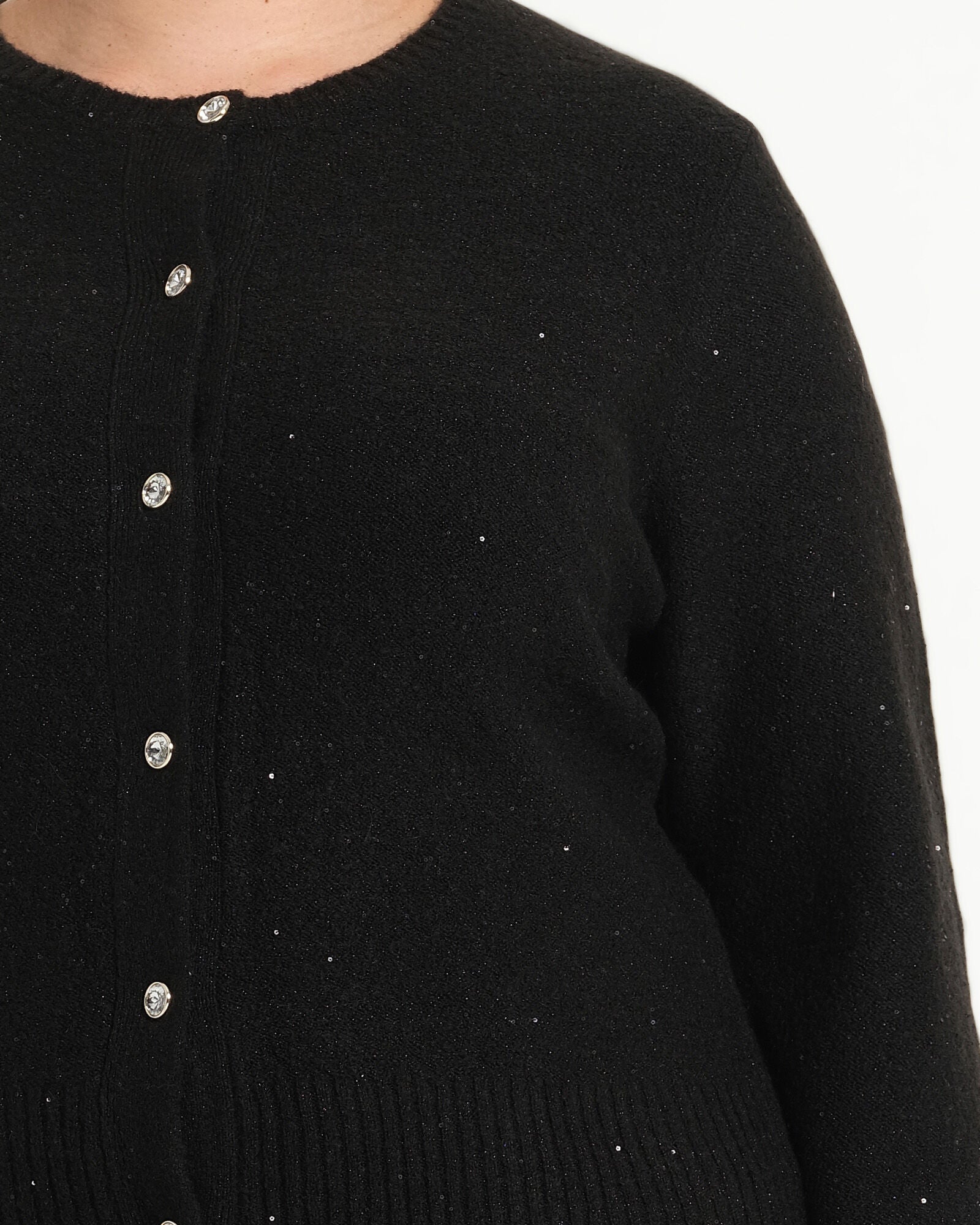 Night Sparkle Knit Cardigan, Black / Black, alternate image number 5