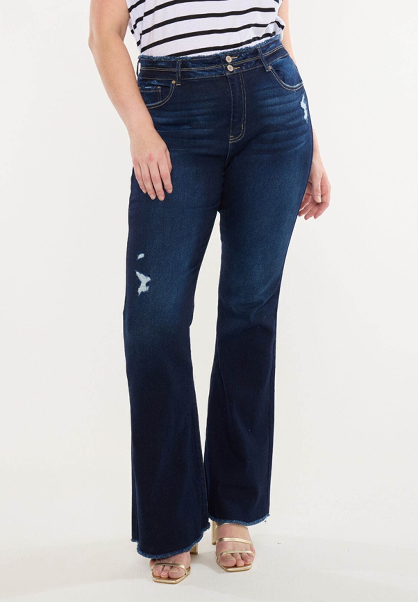 Gill High Rise Flare Jeans (Plus Size), Dark Wash / Dark Wash, alternate image number 1