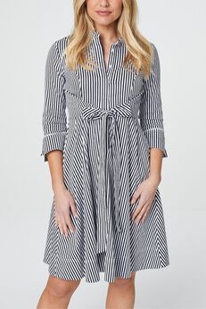 Annick - Estelle Shirt Dress Striped Waist Tie