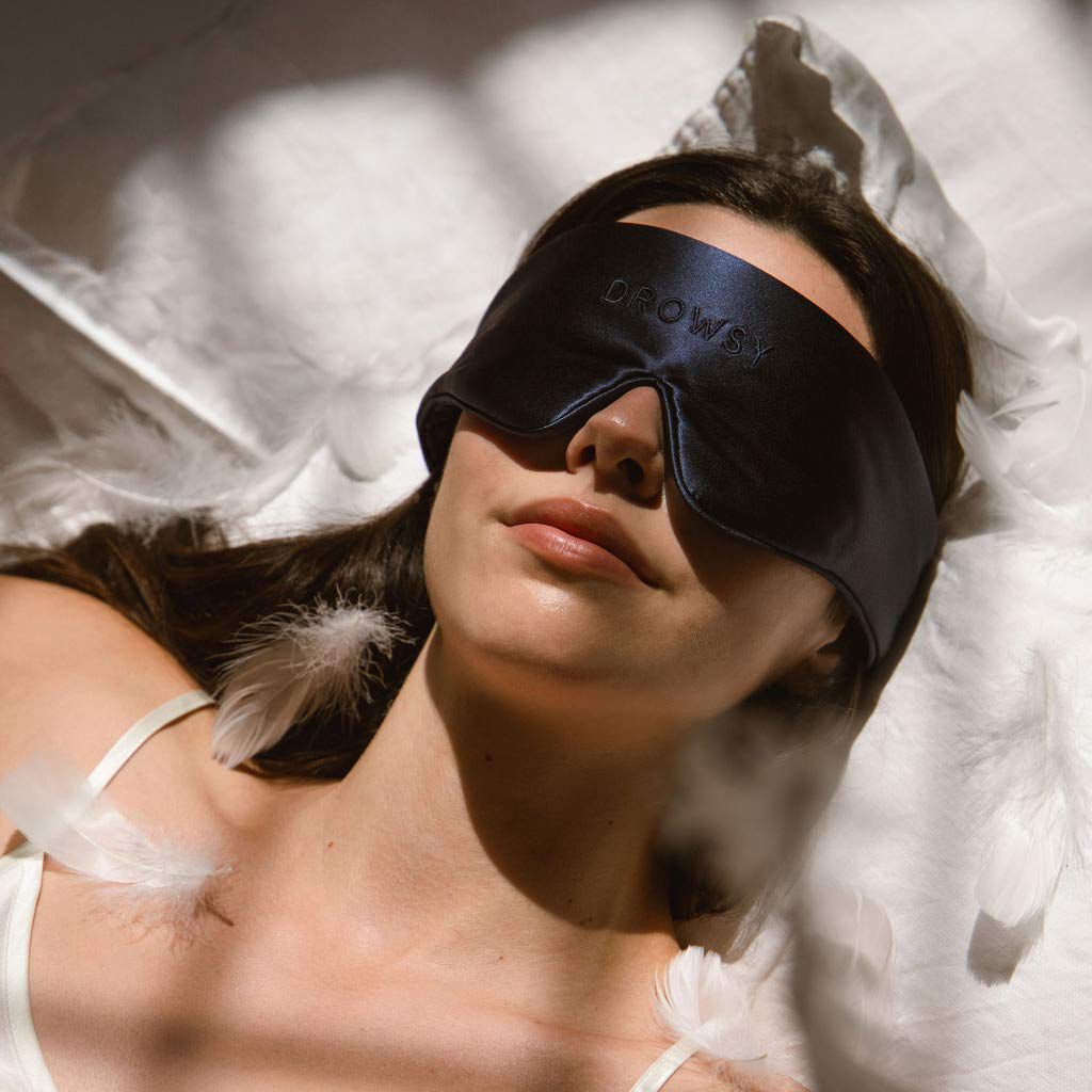 Featherweight Silk Sleep Mask, Midnight Blue / Navy, alternate image number 2