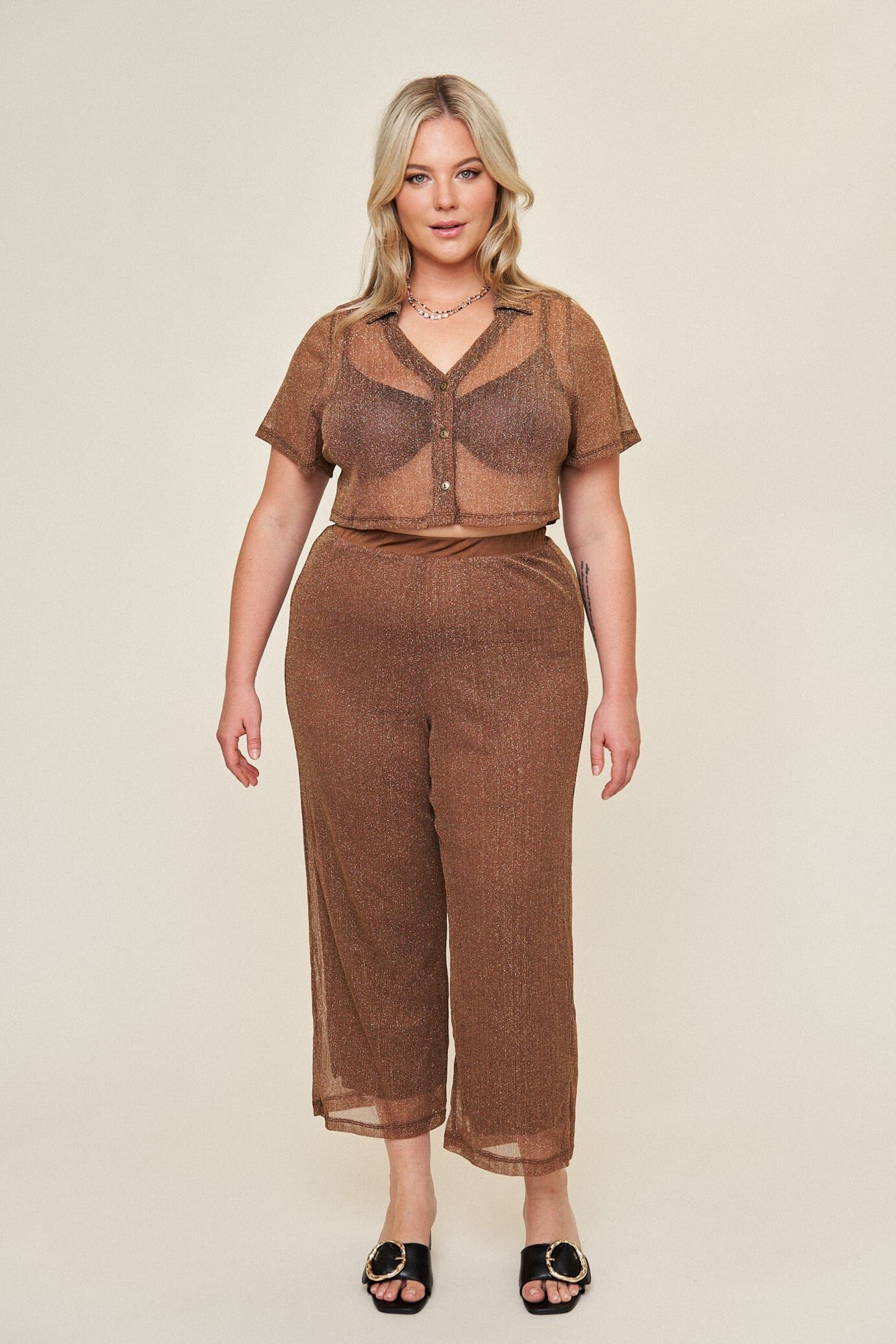 Arielle Pull-On Pant, Chocolate Holiday Mesh / Brown, alternate image number 1