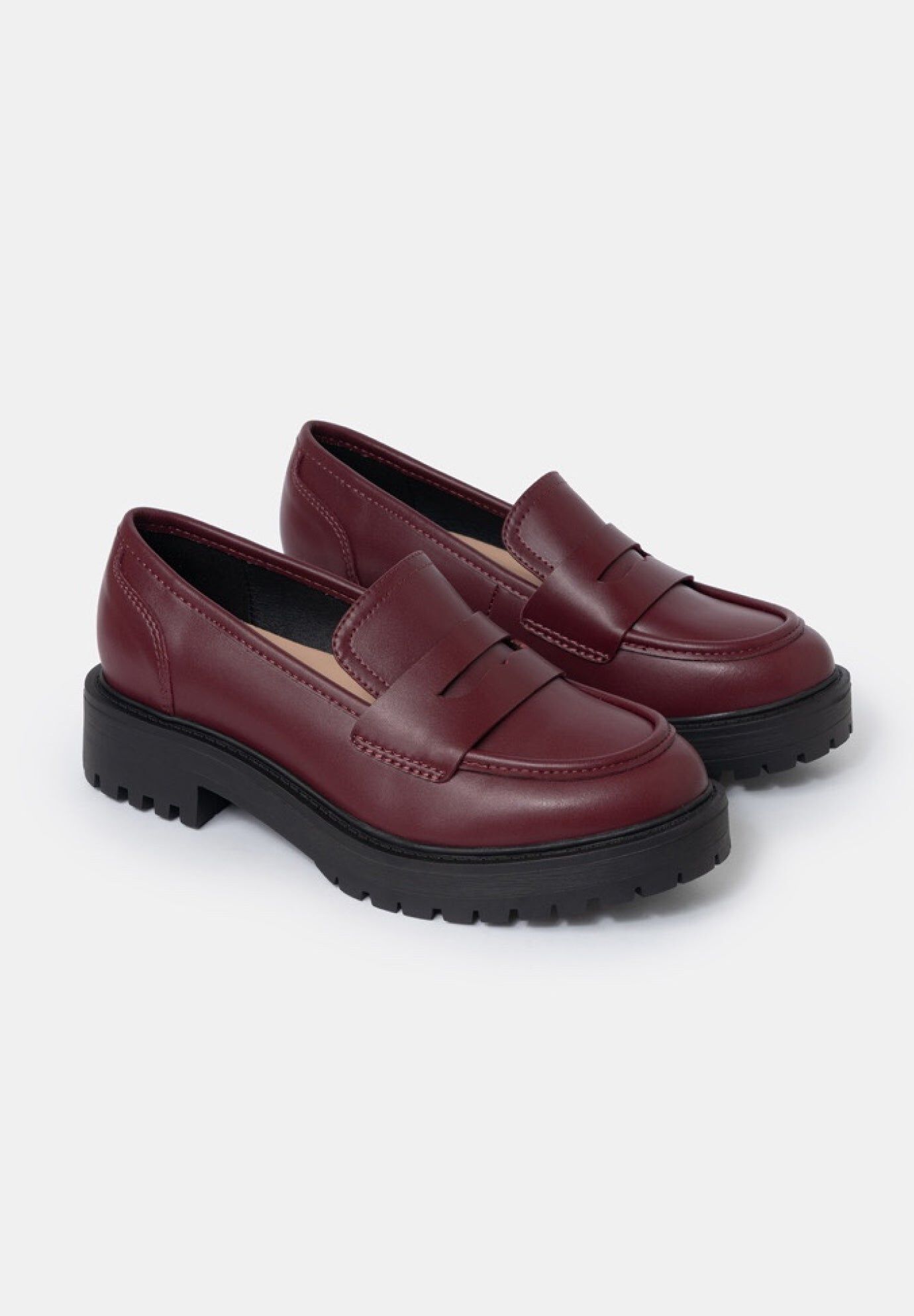 Tate Vegan Classic Loafers, Wine / Burgundy, alternate image number 1