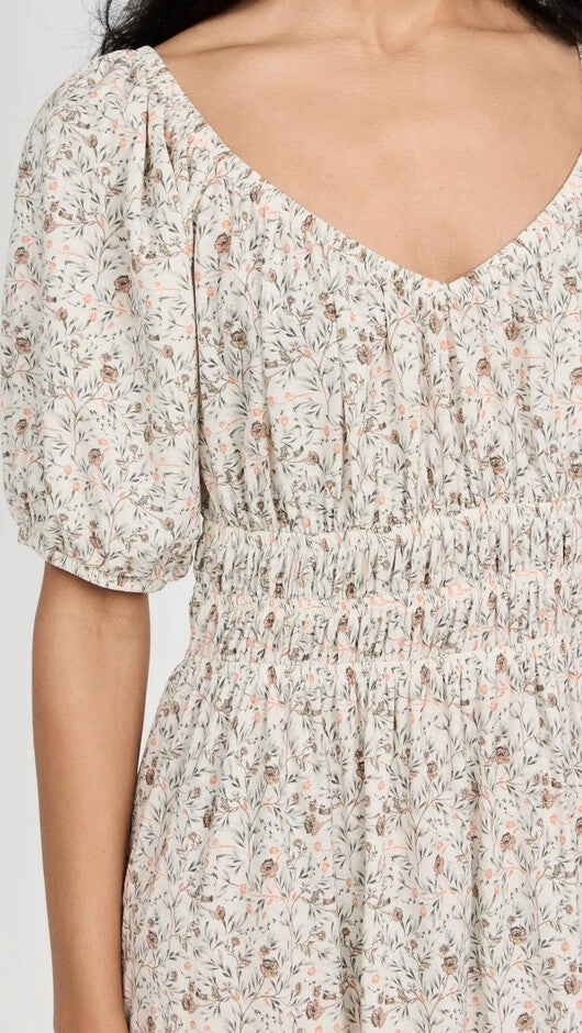 FABIA SHIRRED MIDI DRESS IN MEADOW, , alternate image number null