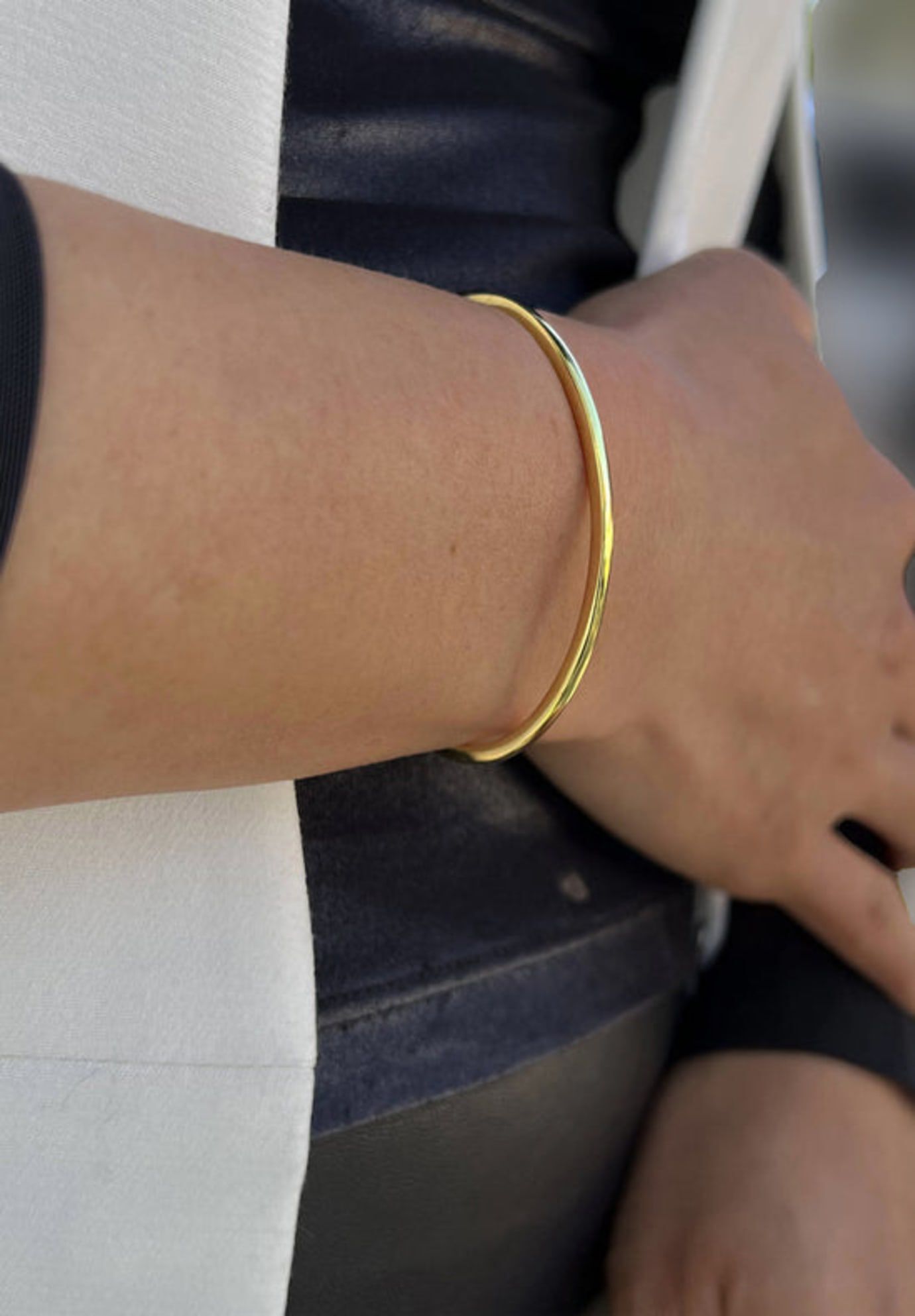 SUCCESS 2-Way Convertible Stacking Cuff Bracelet, Gold / Gold, alternate image number 5