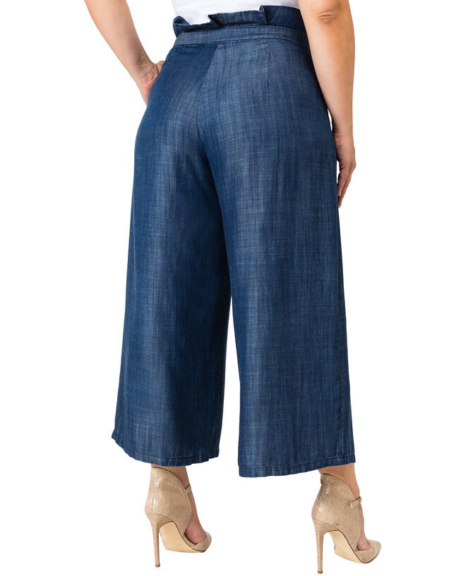 Happer Tencel Denim Wide Leg Gaucho Pants, Blue Dark Stone / Navy, alternate image number 1