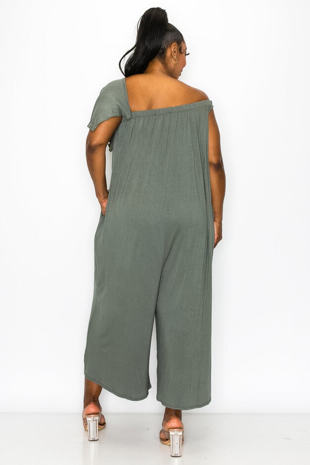 WILLOW WIDE-LEGGED POCKET JUMPSUIT, Lt Olive / Olive Green, alternate image number 1