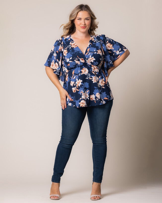 Seaside Serenade Top, BLUE BLOSSOM BLISS / Navy, alternate image number 4