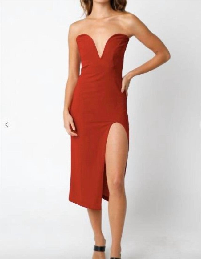 VALERIE MIDI DRESS IN DARK RED, Dark Red / Red, hi-res image number 0